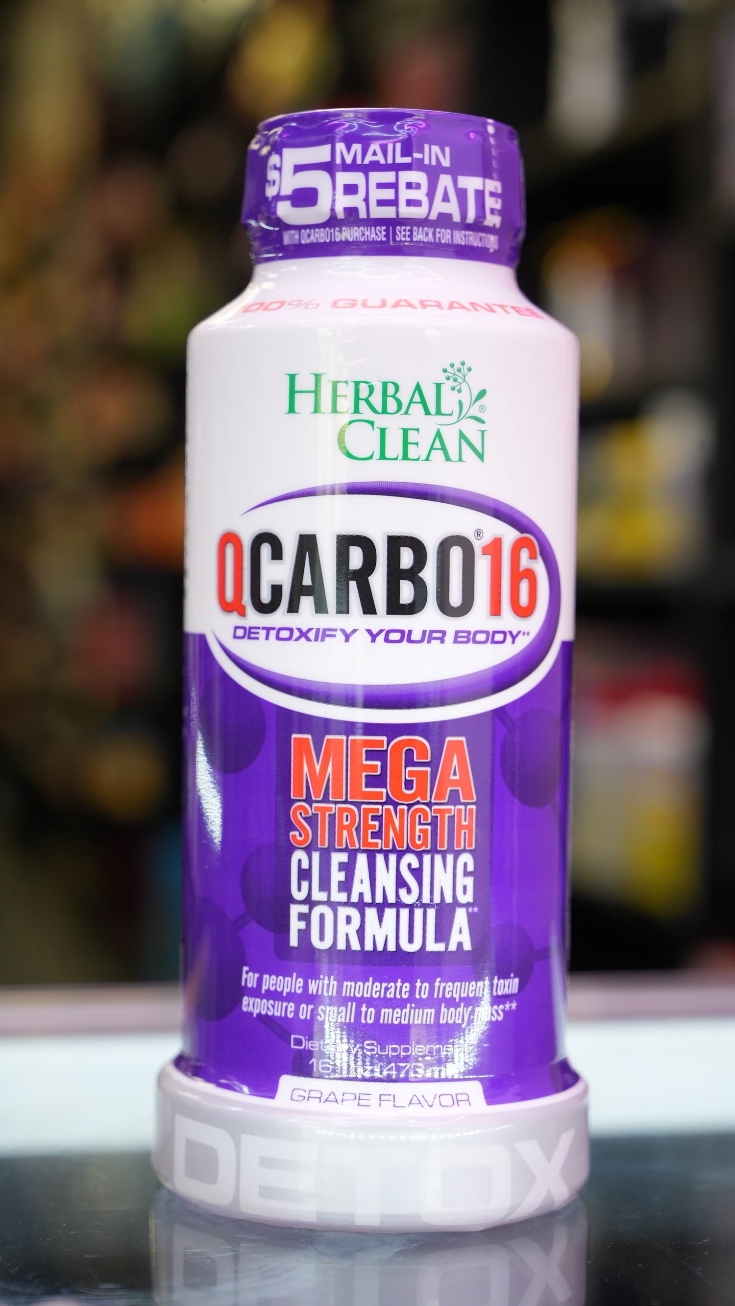 Herbal Clean QCarbo16 Mega Strength Detox – Grape Flavor, 16 fl oz